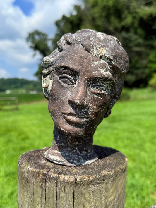 Antique Style "Regency Woman" Clay Bust Sculpture