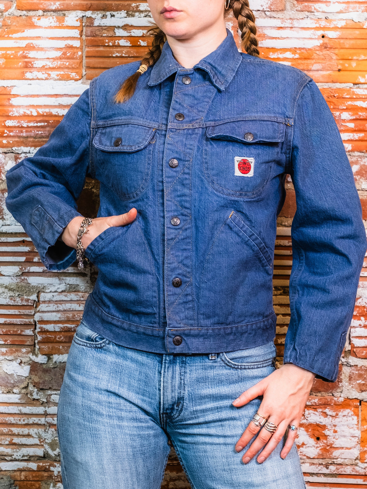 Vintage 1960s GWG Cowboy Kings Denim Jacket w/ Buckeye Trail Patch | Medium