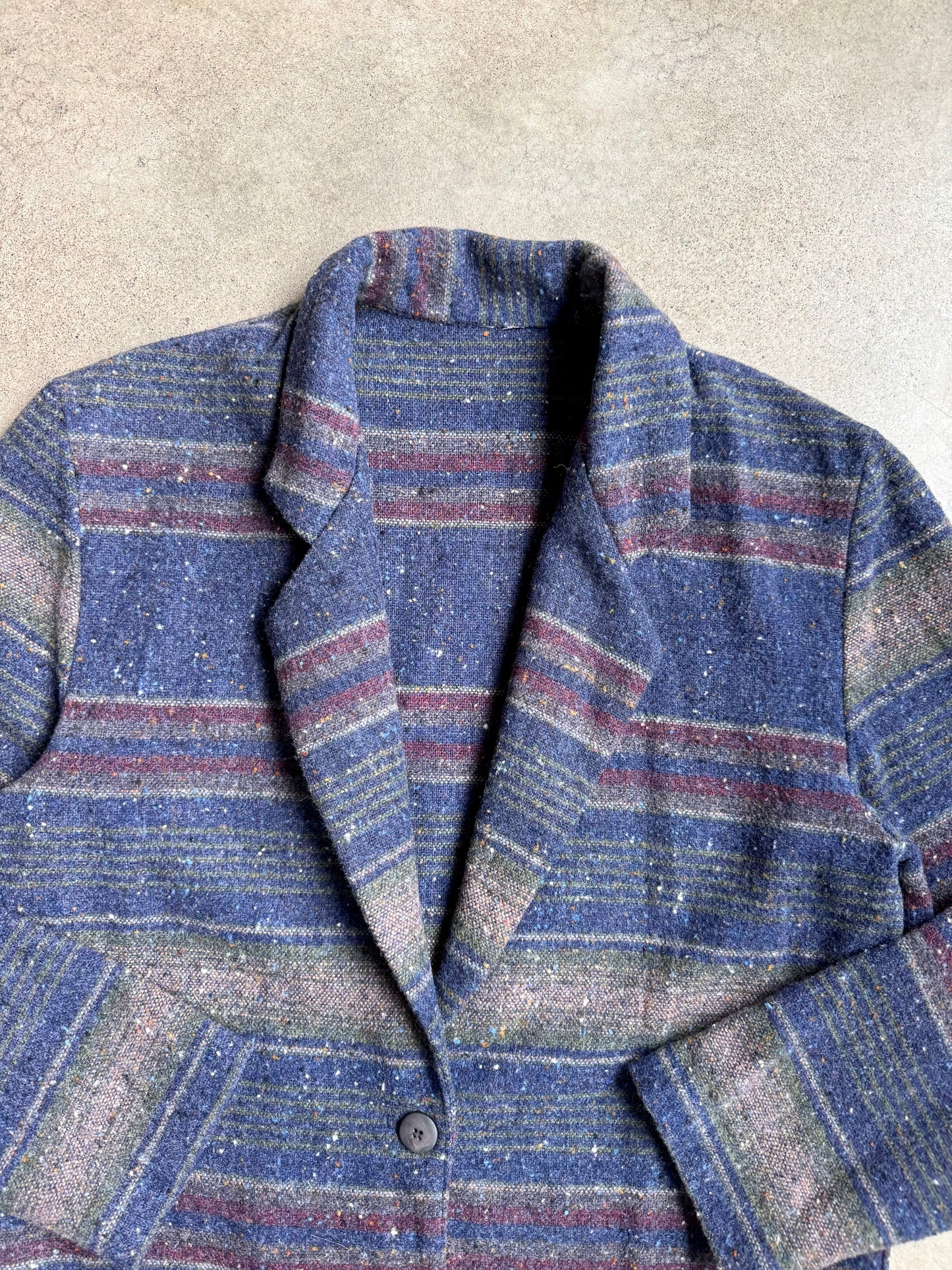 Vintage 1980s Southwest Speckled Stripe Wool-Blend Blazer | M/L