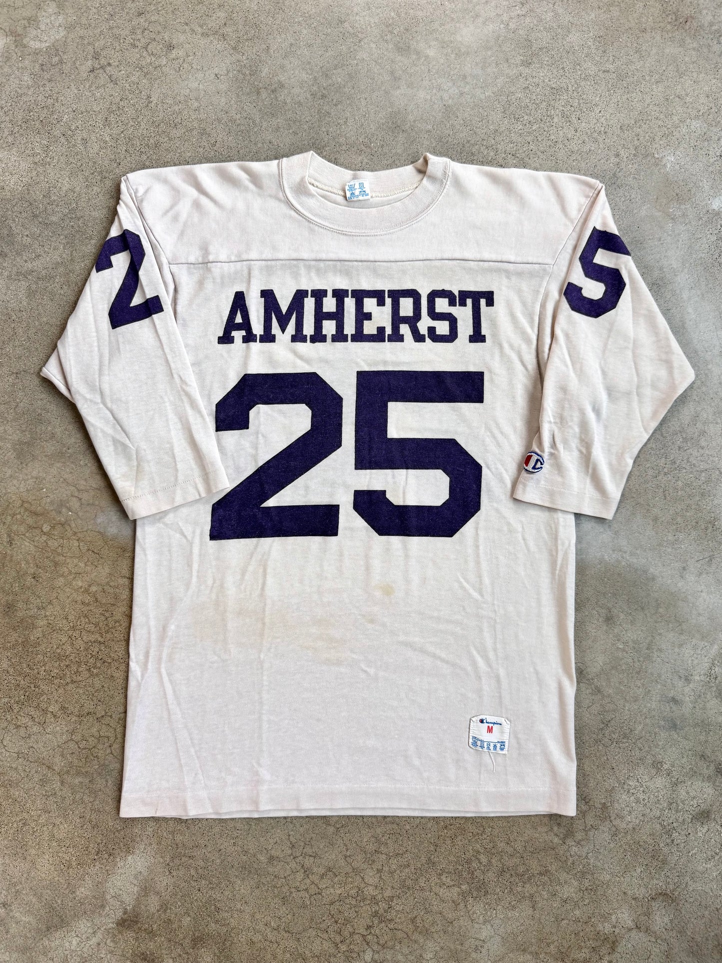 Vintage 1970s Champion Amherst College Football Tee | Medium