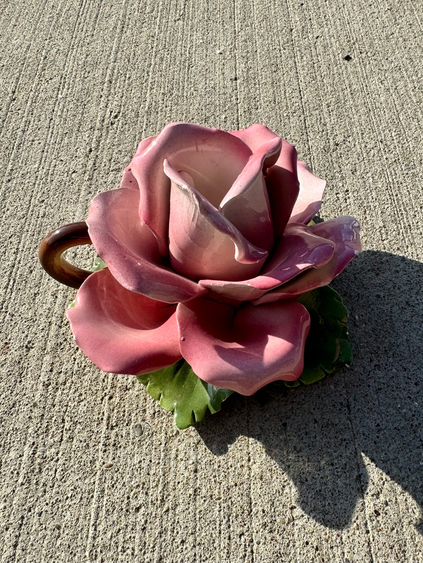 Vintage Ceramic Flower Candle Holder