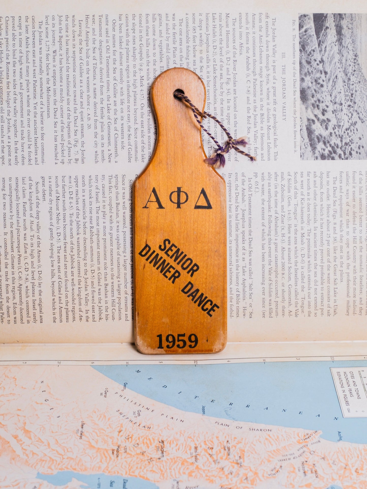Vintage 1959 Alpha Phi Delta Fraternity Senior Dinner Dance Pledge Paddle
