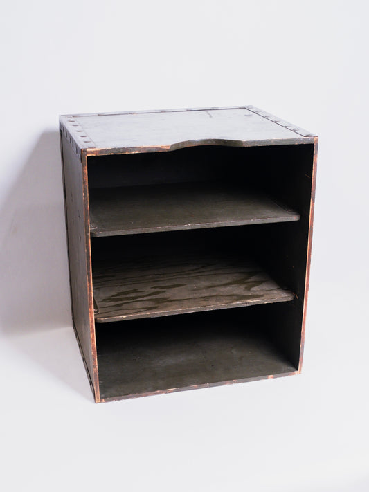 Vintage 1940s Military Wooden 3-Tier Filing Box