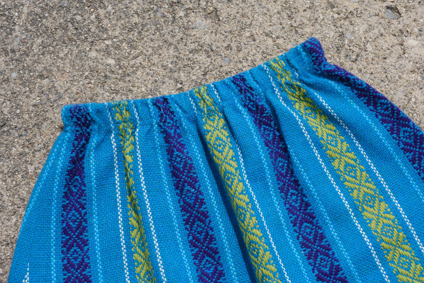 Vintage Blue Woven Wool Skirt