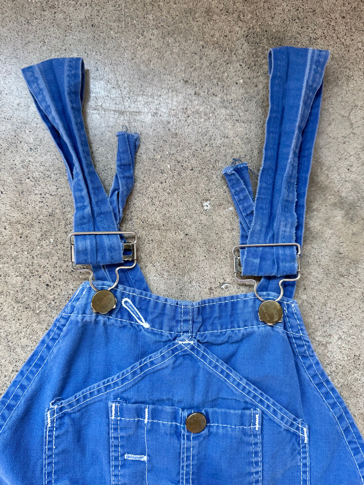 Vintage 1960s Washington DeeCee Blue Dyed Denim Bib Overalls | XS
