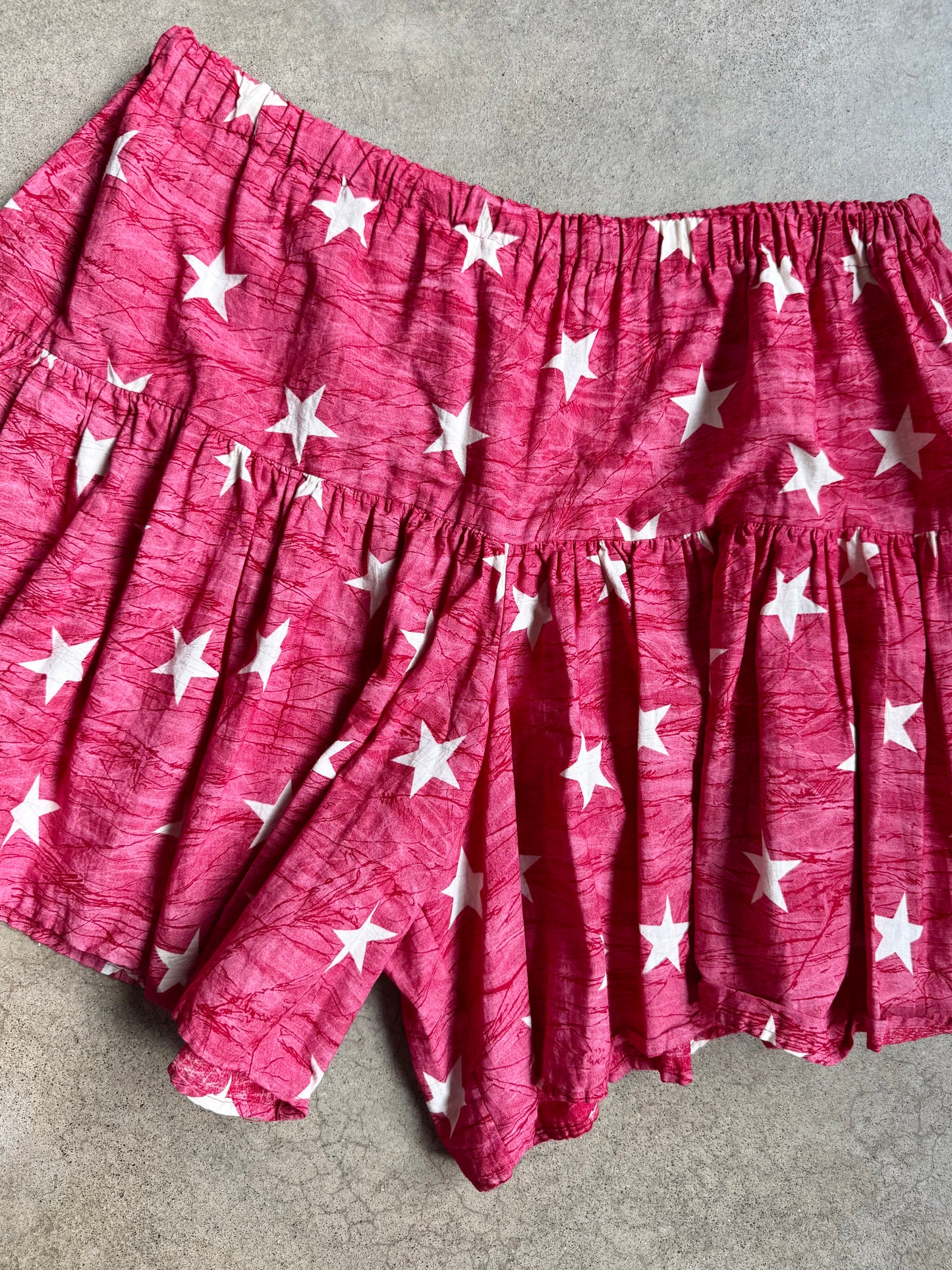 Vintage Cactus Flower Red & White Star Pattern Two-Piece Set