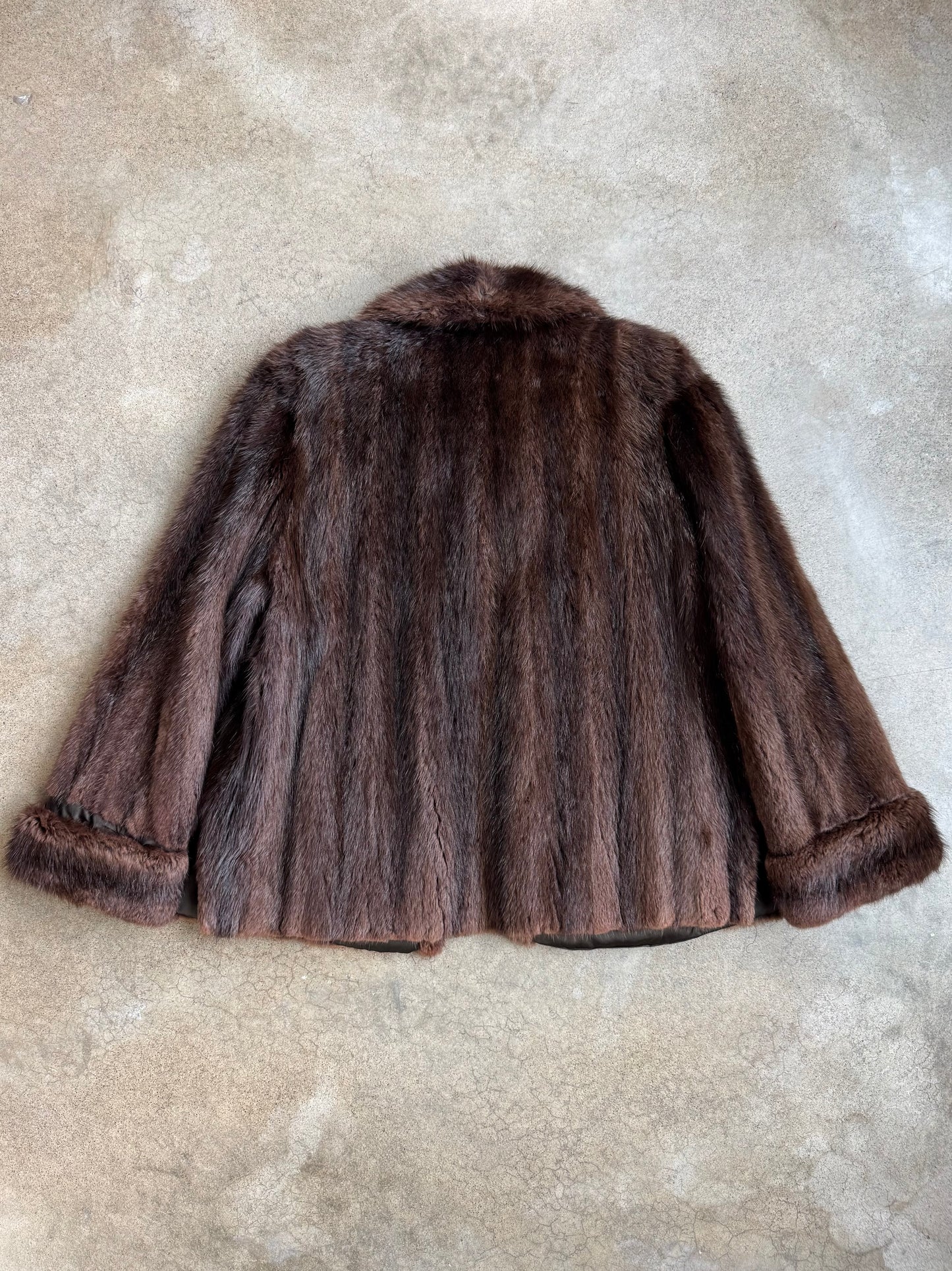 Vintage 1940s Roark Furs Brown Mink Fur Short Coat | Medium