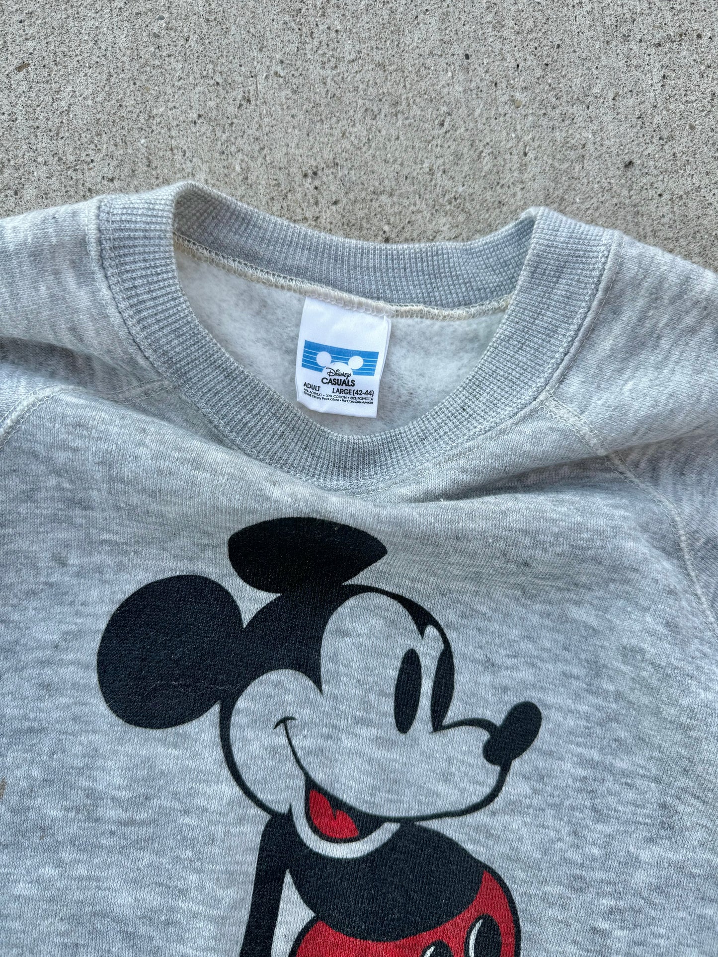 Vintage 1980s Mickey Mouse Raglan Sweatshirt | Large