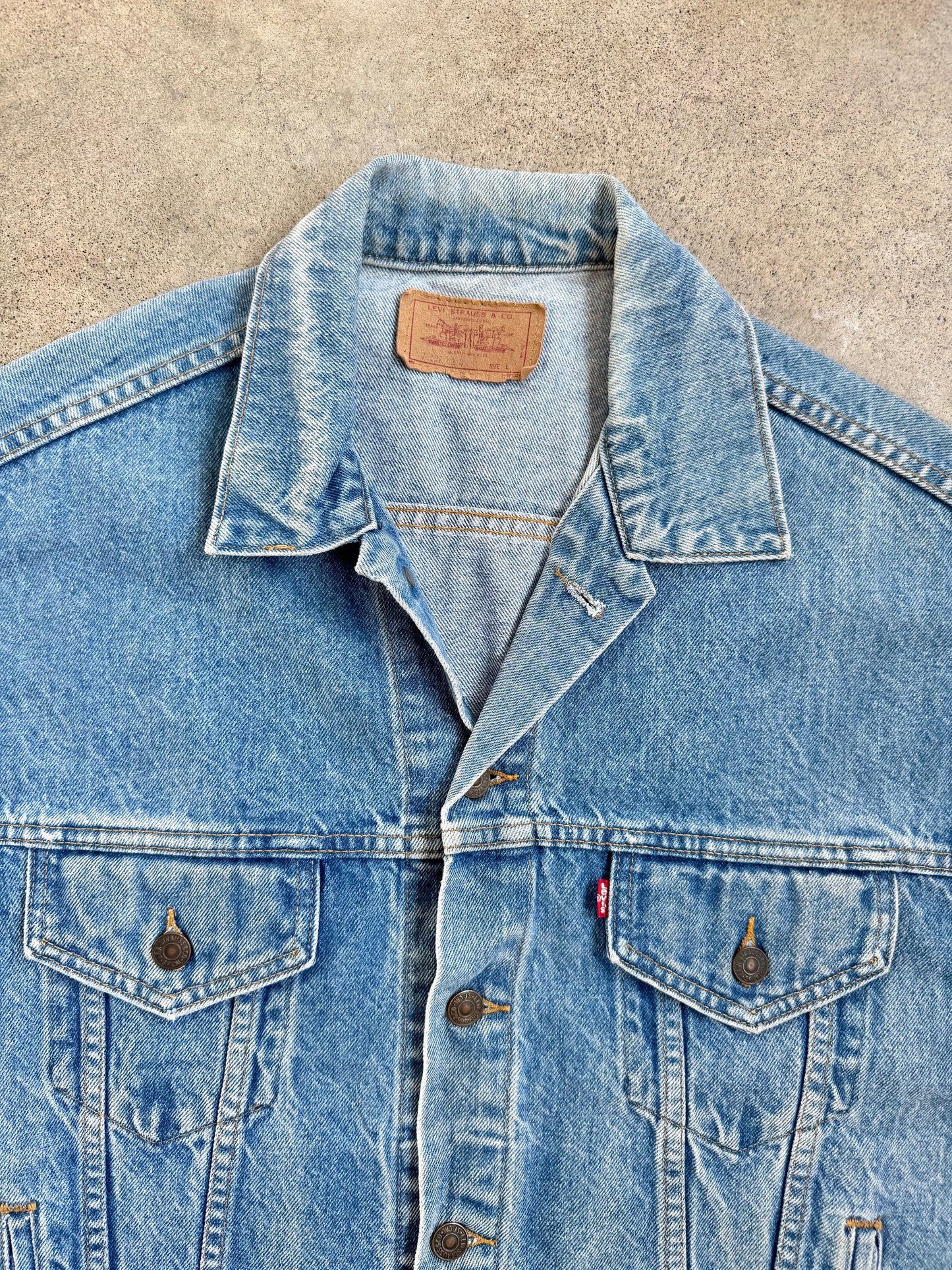 Vintage 1980s Levi's Red Tab Cut-Off Denim Vest | Large