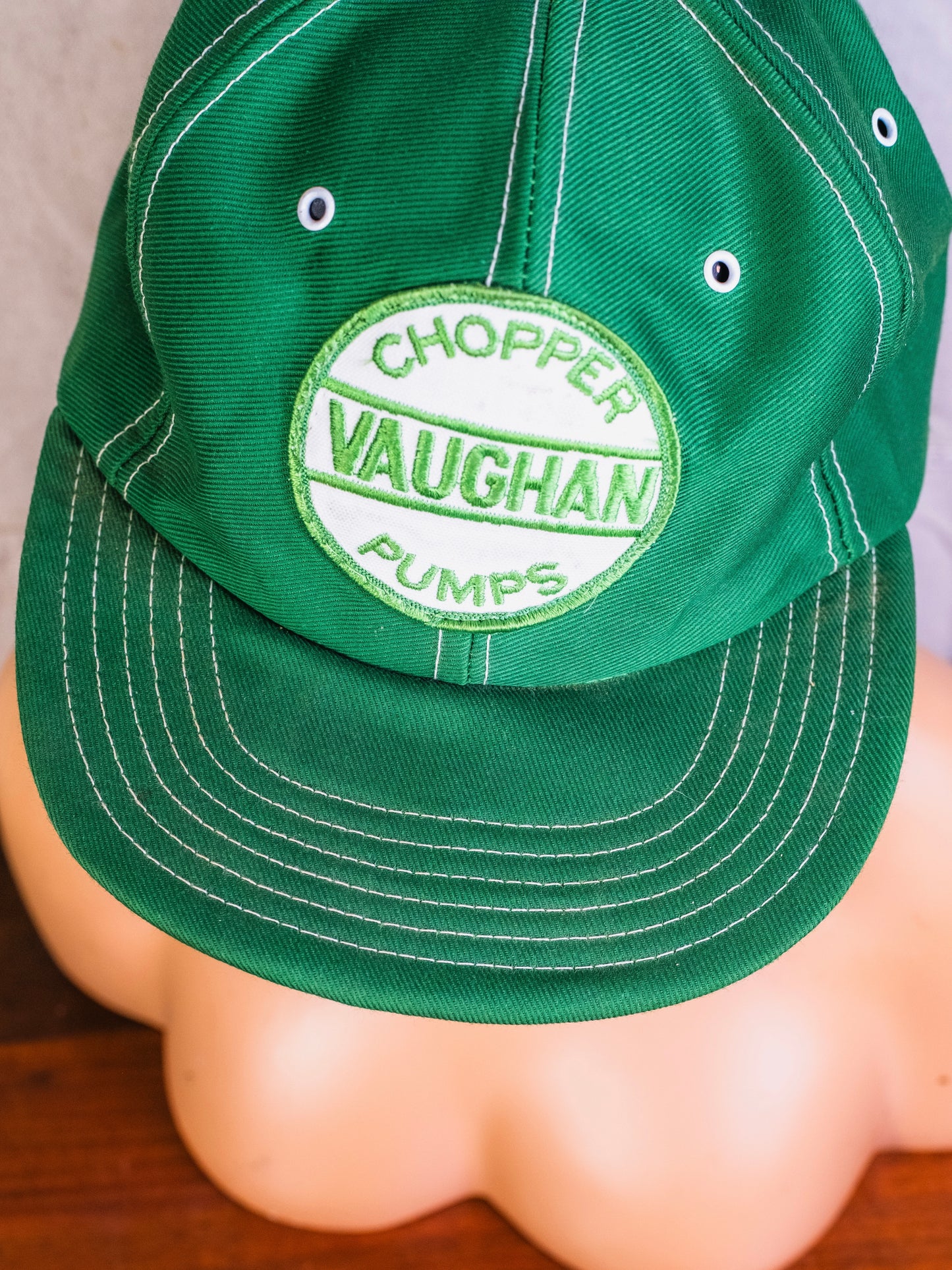 Vintage 1970s Vaughan Chopper Pumps Green Baseball Cap