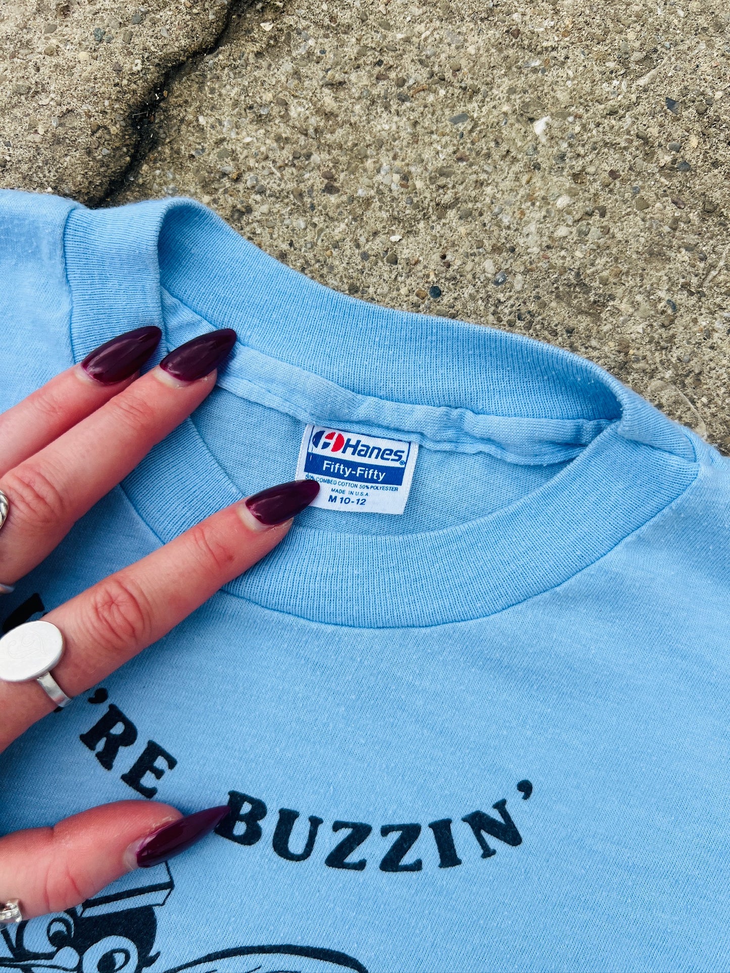 Vintage 1990s "We're Buzzin..." John Brown Elementary Graphic Tee | Youth M