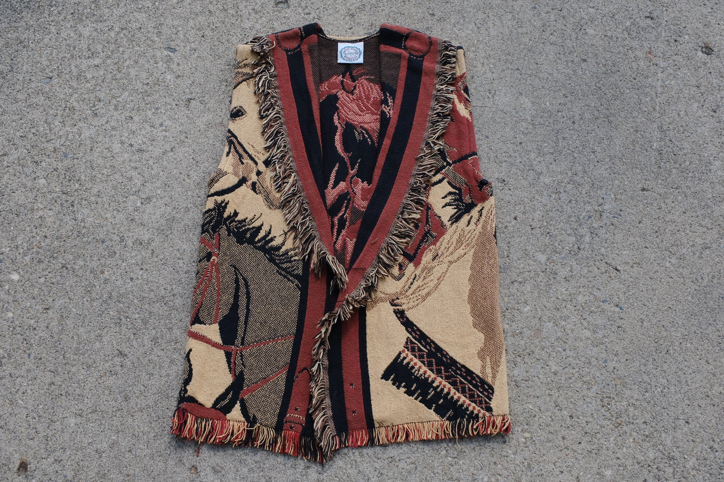 Vintage Sugar Street Weavers Horse Tapestry Vest