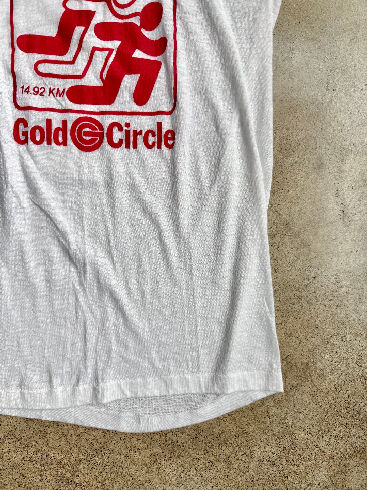 Vintage 1970s YMCA Columbus Day Run White Graphic Tee | XS/S