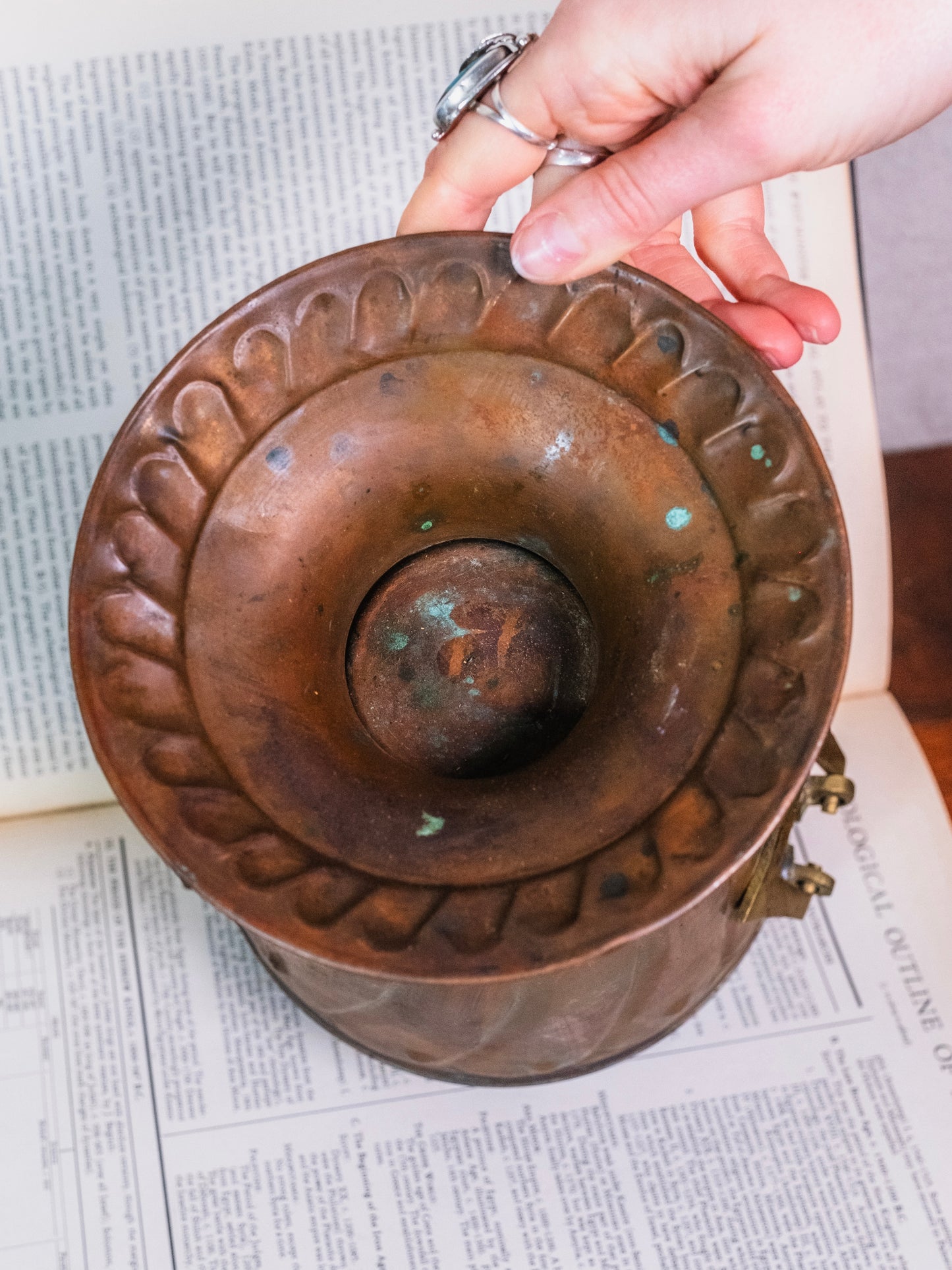 Vintage Solid Copper French-Style Urn Planter w/ Handles