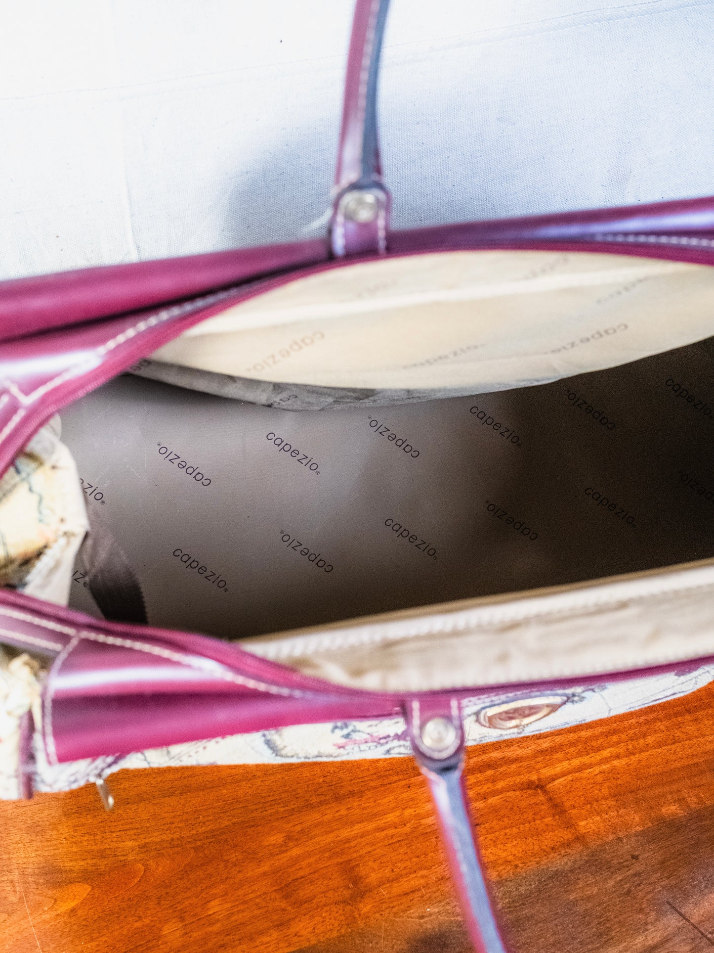 Vintage 1980s Capezio Map Tapestry Luggage Bag