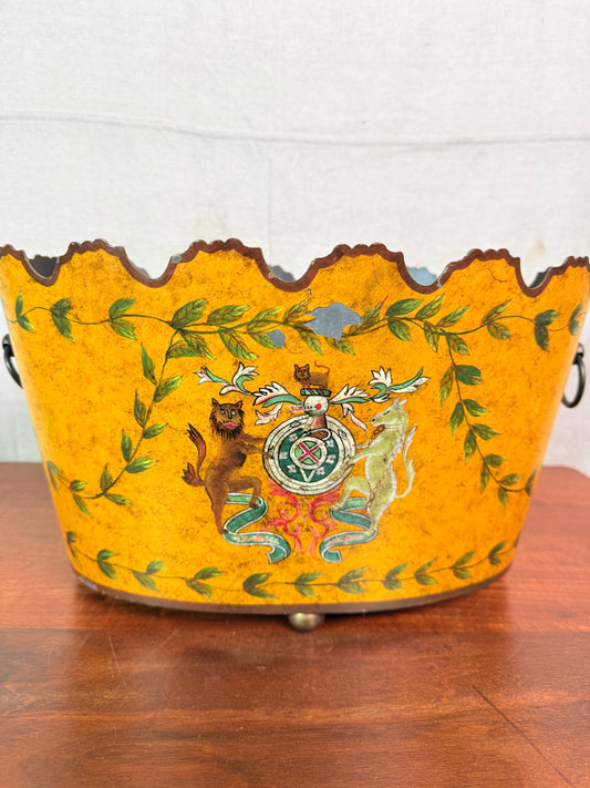 Vintage 1990s Chelsea House Yellow Old World Style Cachepot Planter