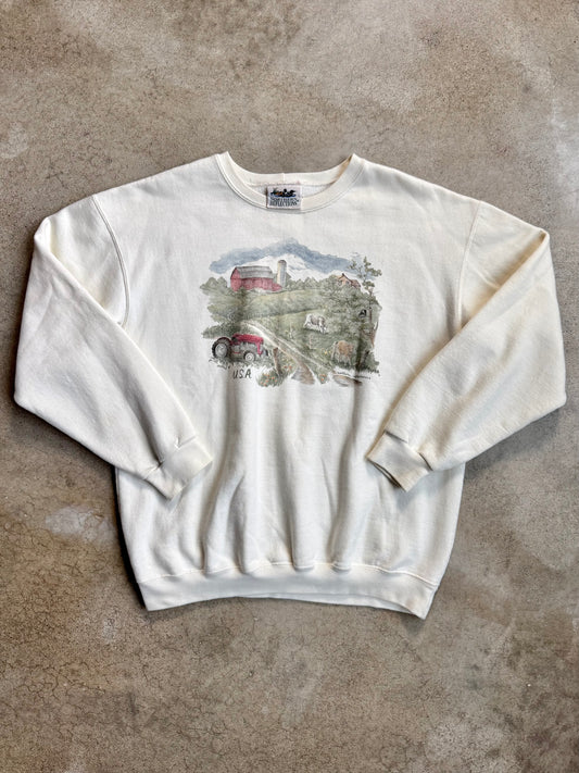 Vintage 1990s Northern Reflections American Farm Graphic Sweatshirt | Medium