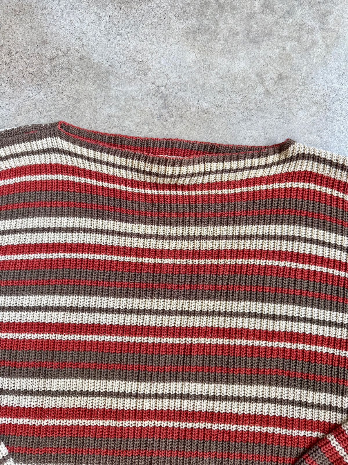 Vintage 1980s Diane Von Furstenberg Striped Knit Boat Neck Sweater | L/XL