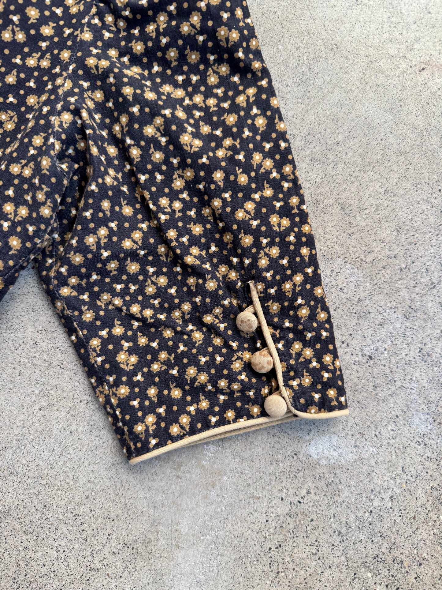 Vintage 1950s Bill Atkinson Glen of Michigan Floral Pattern Button-Up Pleated Dress | Small