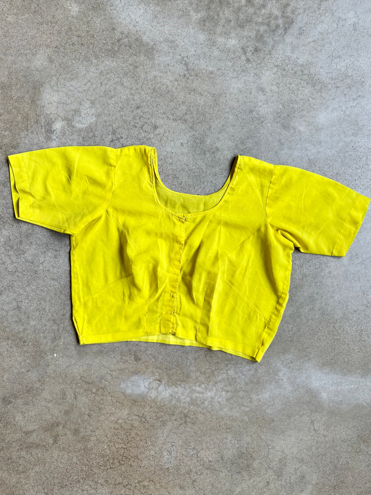 Vintage Handmade Yellow Cropped Blouse | Medium