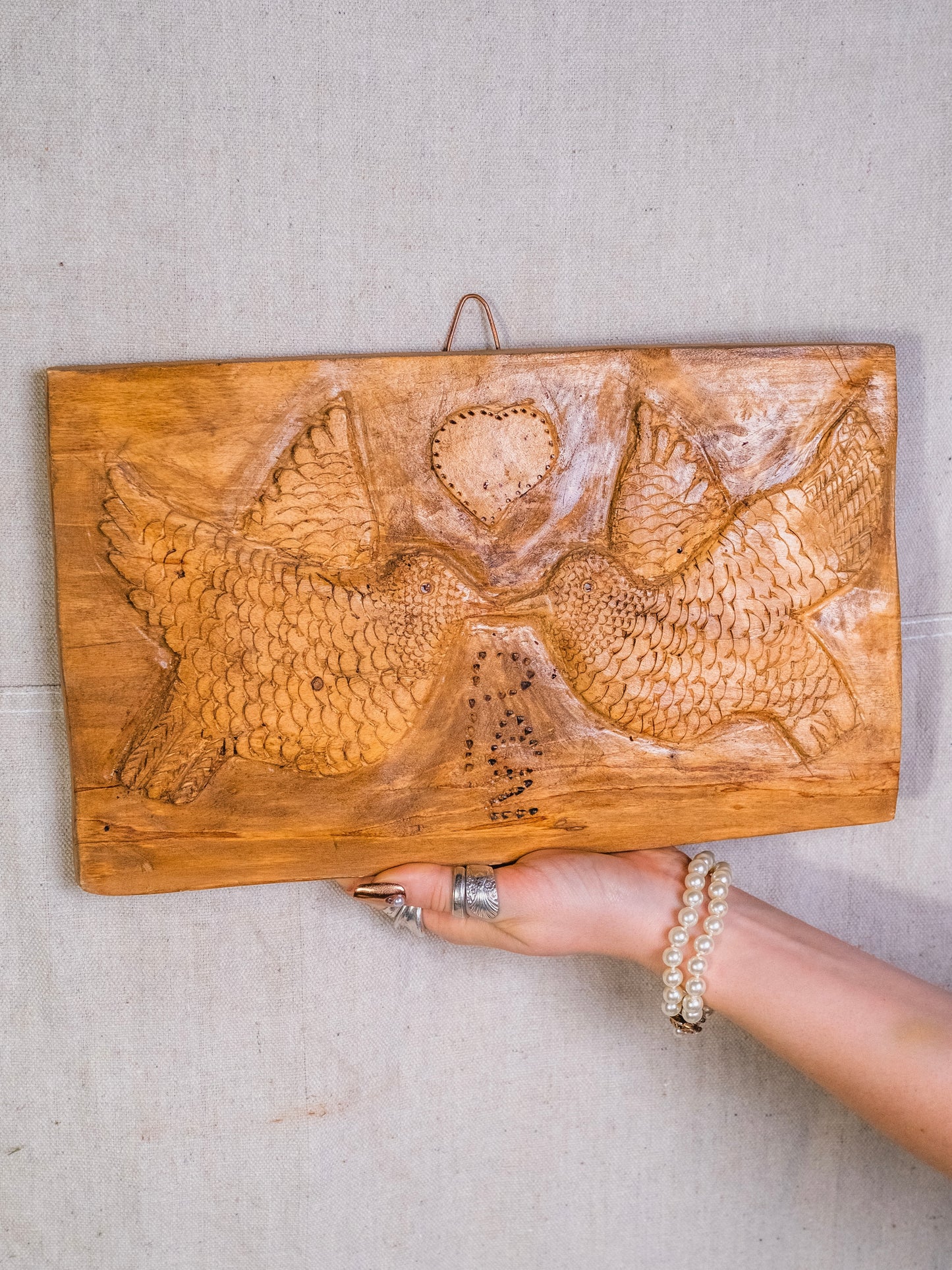 Vintage Wood-Carved Signed Argentinian Bird Wall Art