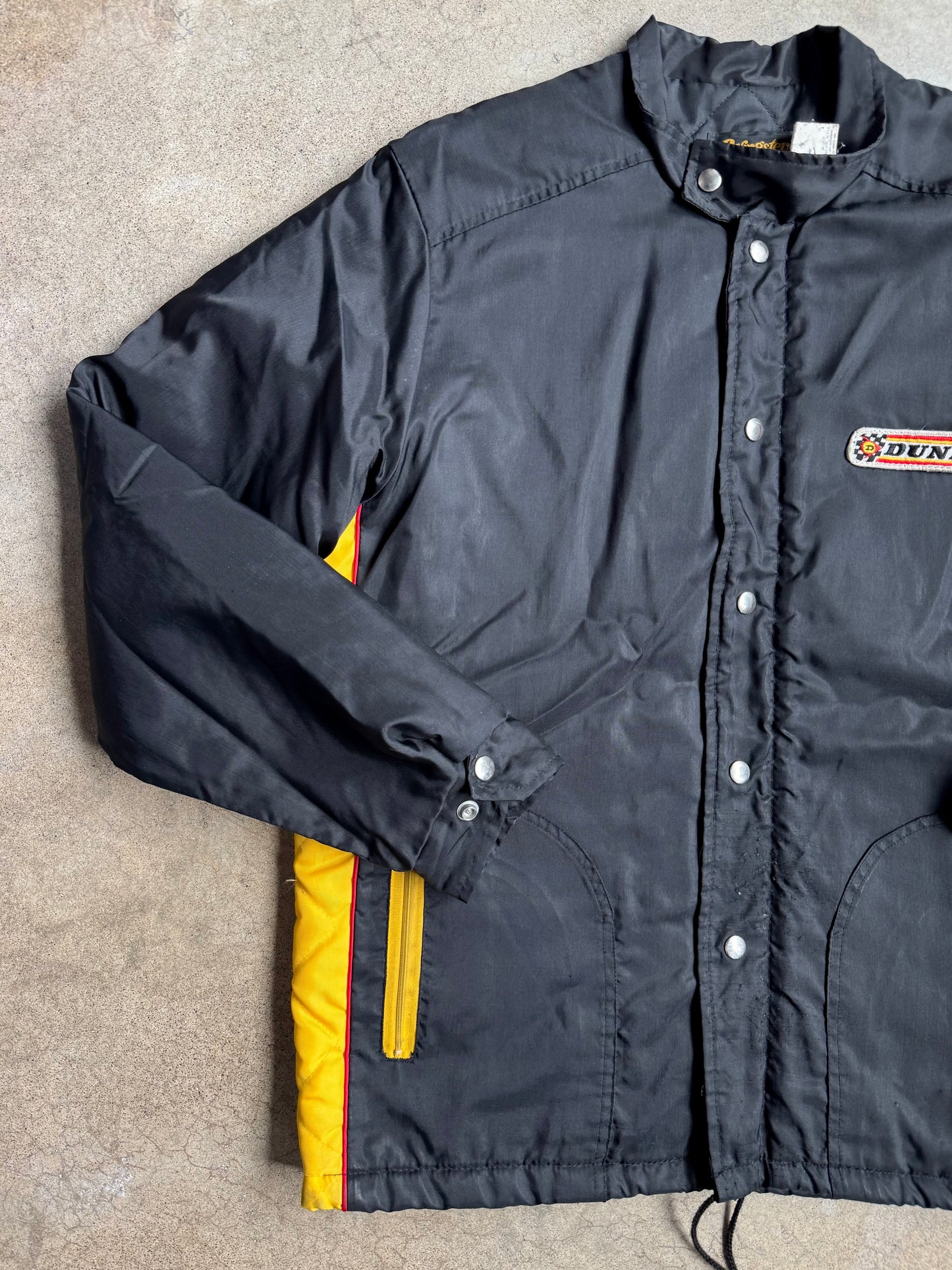 Vintage 1980s Swingster Black Dunlop Racing Jacket | Large