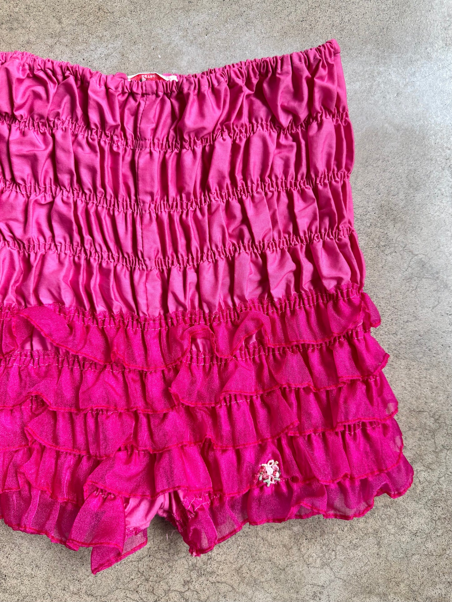 Vintage 1970s Ruthad Hot Pink Organza Ruffle Bloomers | One Size