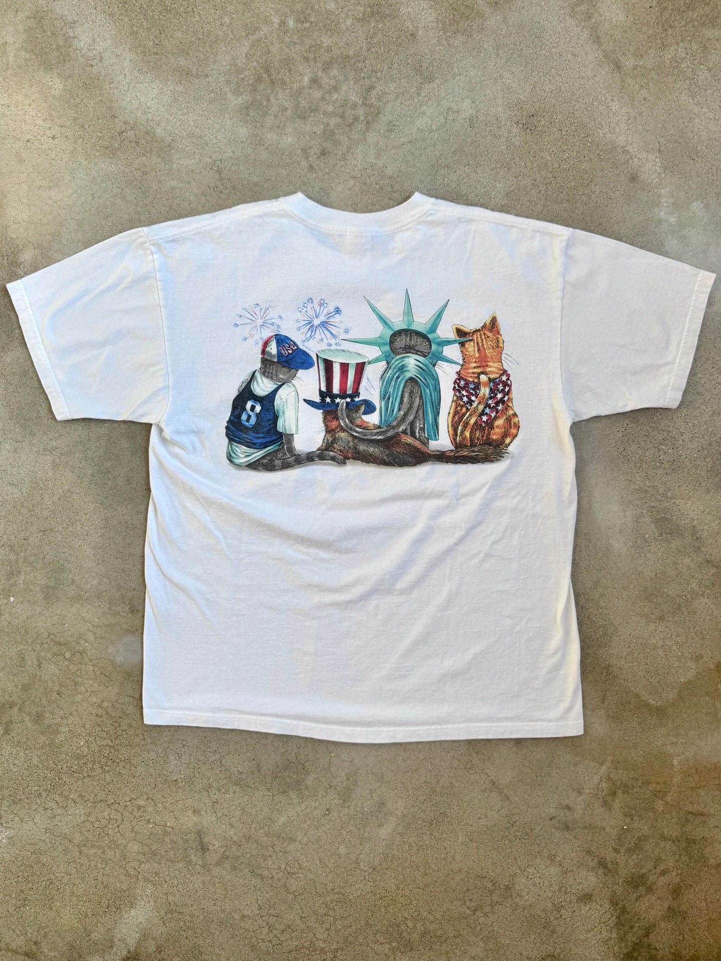 Vintage 1990s Prints of Tails "Cats of Washington D.C." Graphic Tee | XL