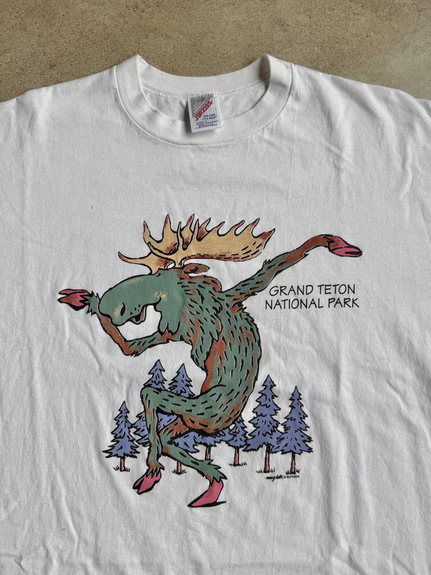 Vintage 1990s Grand Teton National Park Cotton Sleep Tee | One Size