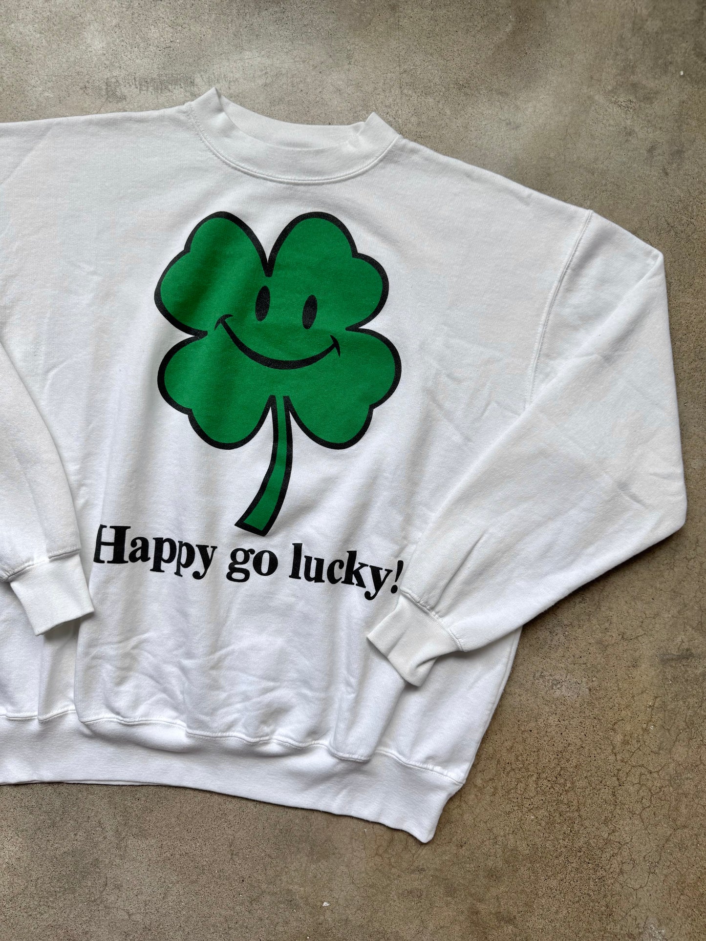 Vintage 1990s Joe Boxer “Happy Go Lucky!” Graphic Crewneck Sweatshirt | XL