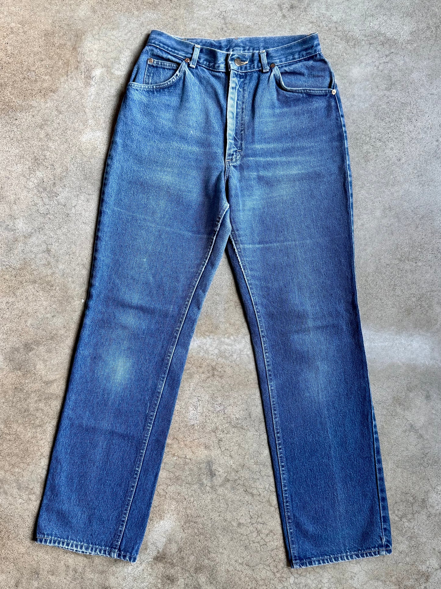 Vintage 1980s Lee Medium Wash High-Waisted Straight-Leg Jeans | Waist 29”