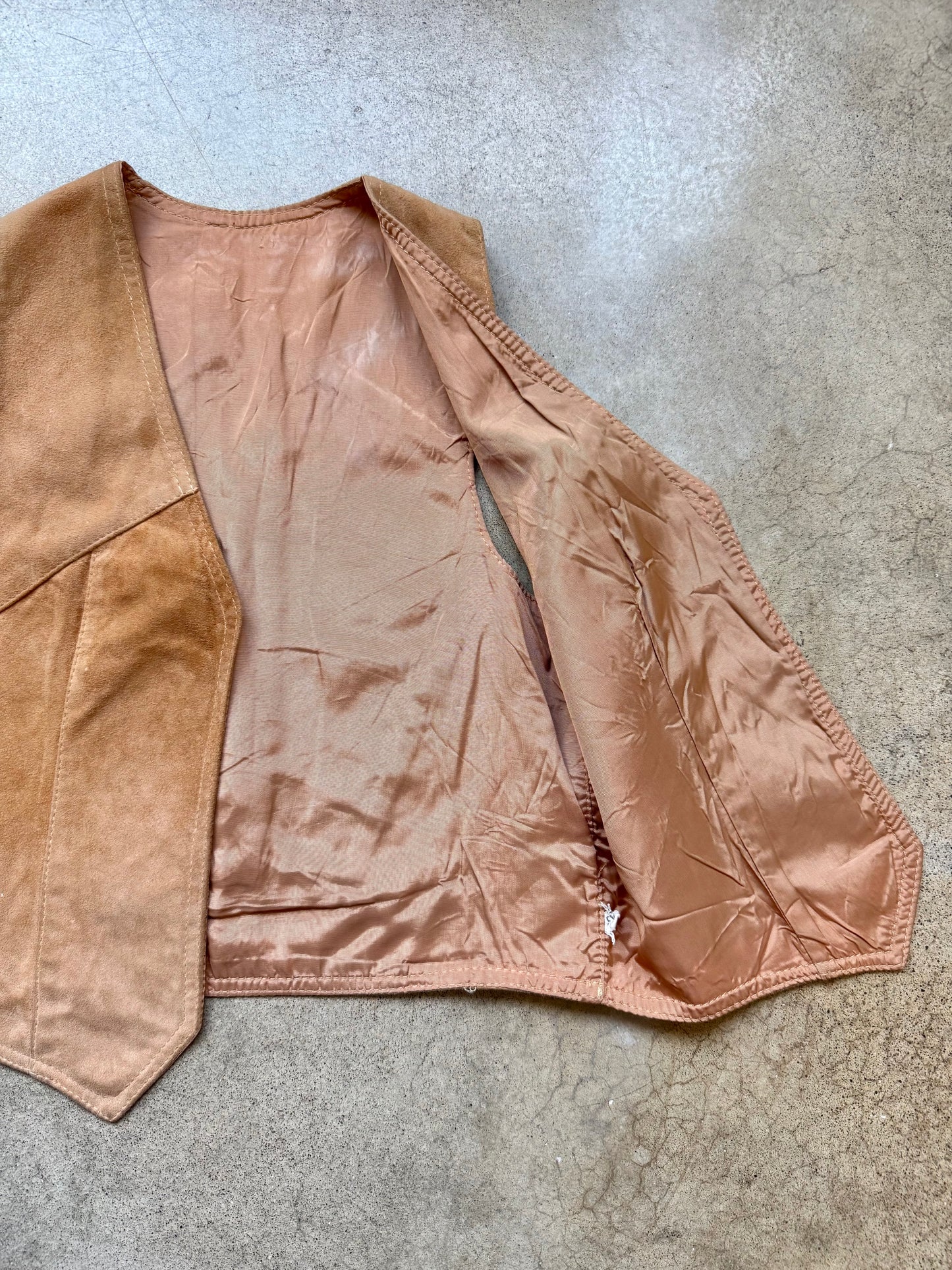 Vintage 1970s Tan Suede Vest | XS