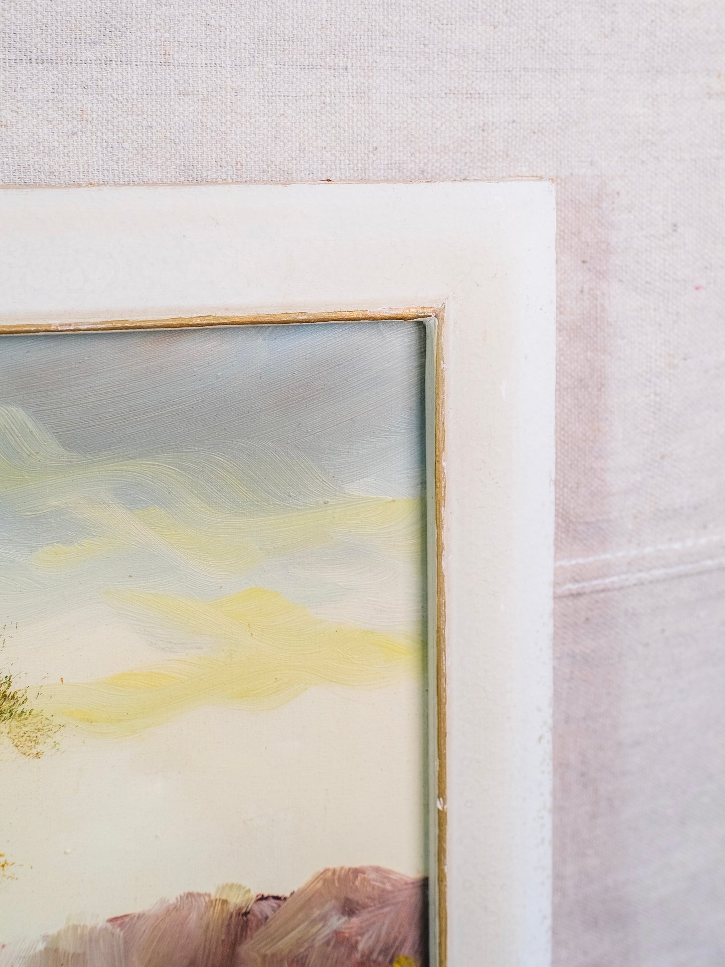 Vintage Framed "House on the Lake" Oil on Canvas Painting | Signed