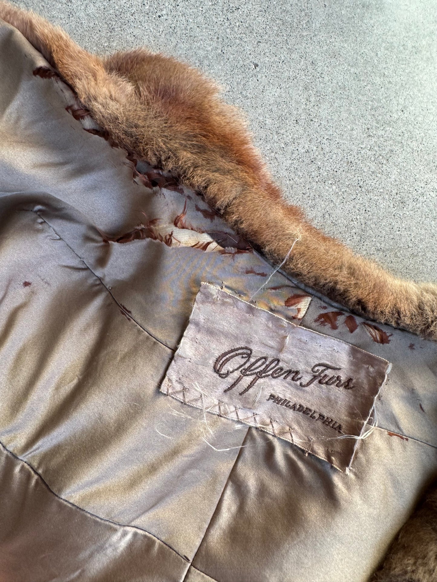 Vintage 1940s Offen Furs Genuine Mink Fur Stole