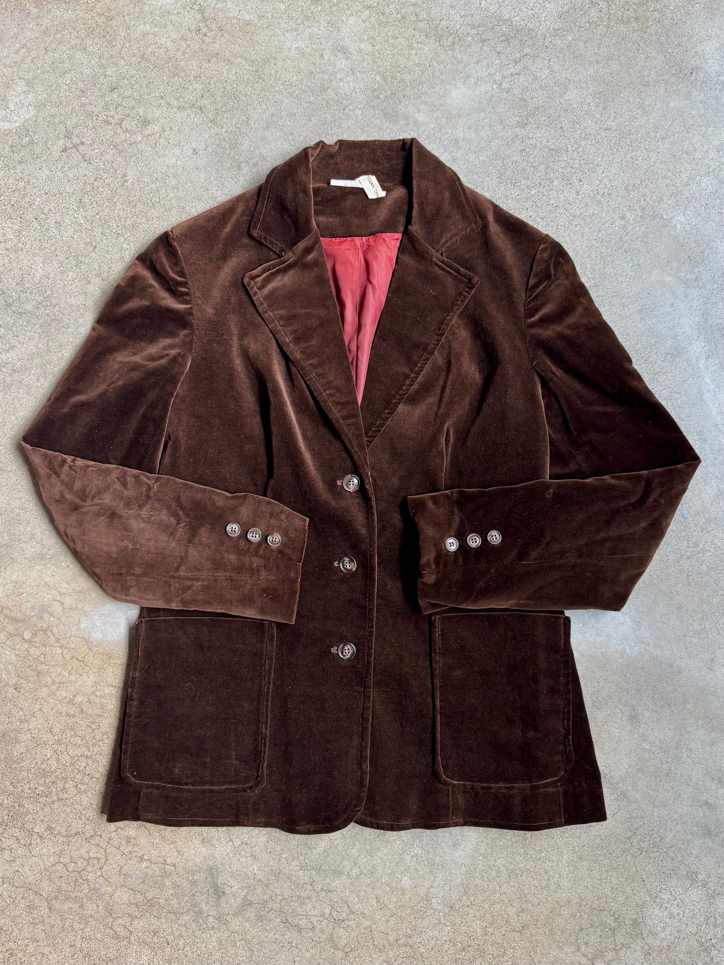 Vintage 1970s Roney Brown Velvet Blazer | Small