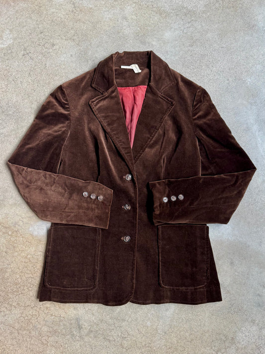 Vintage 1970s Roney Brown Velvet Blazer | Small