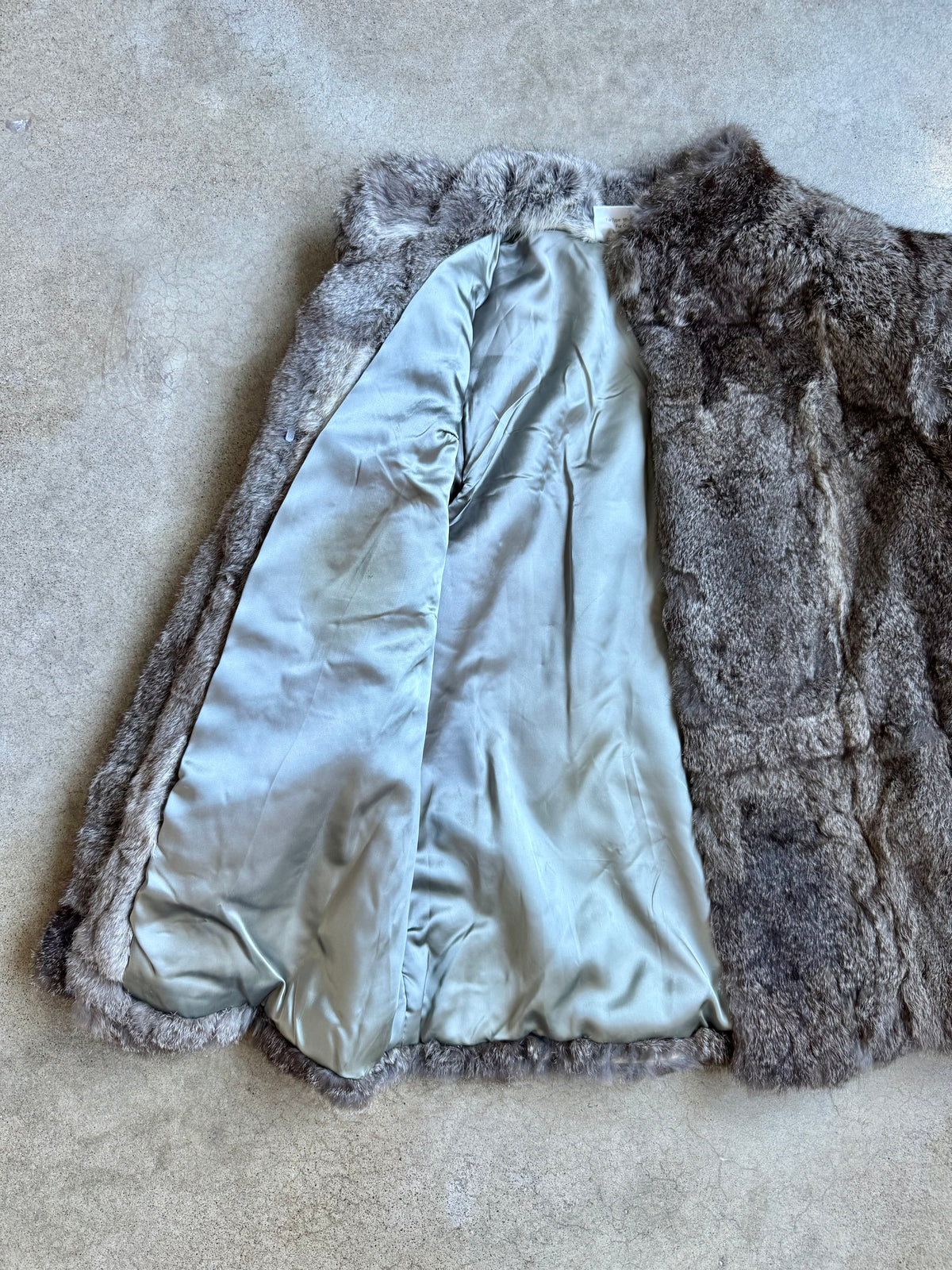 Vintage 1980s Somerset Furs Grey Rabbit Fur Coat | Medium