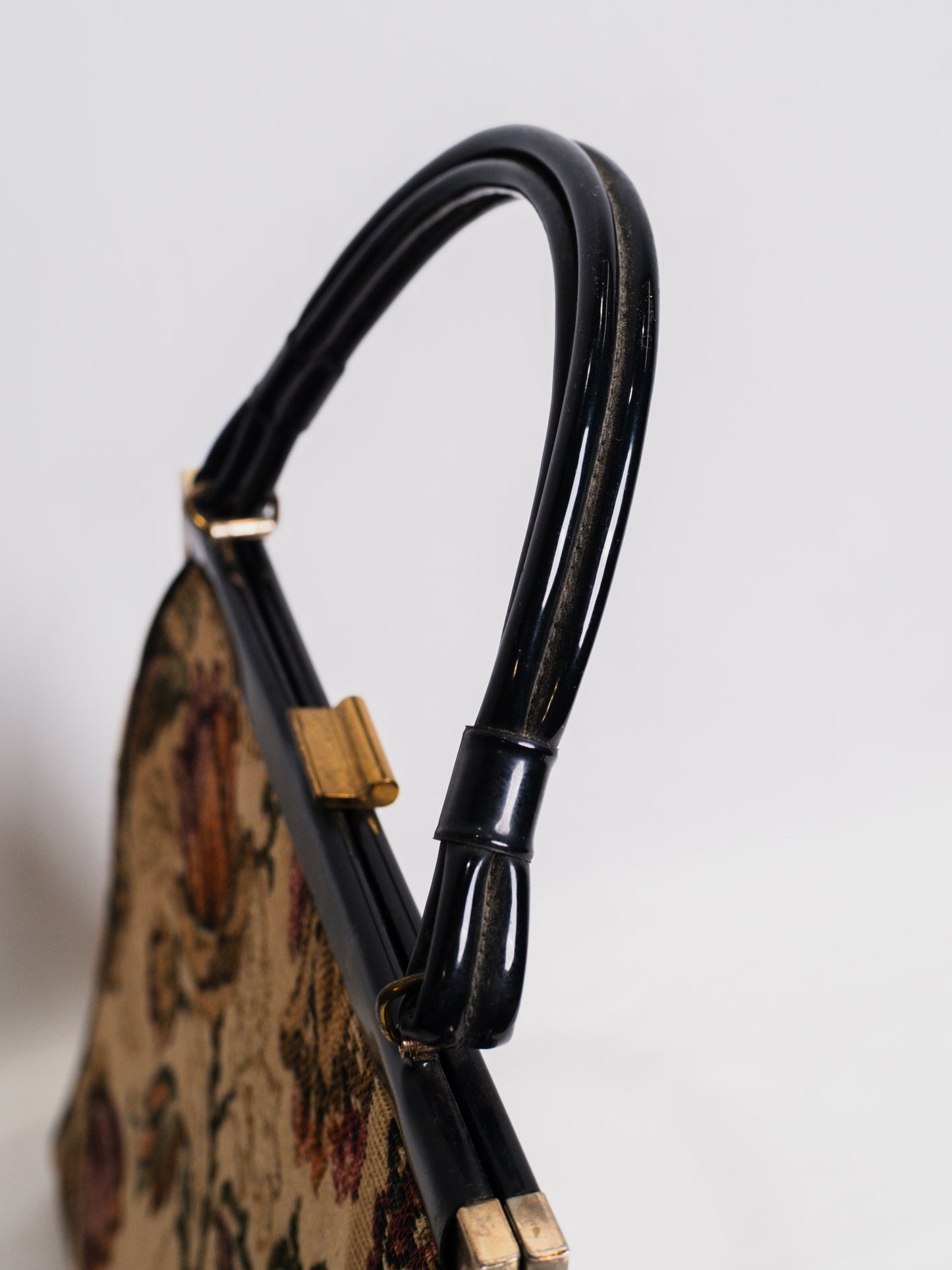 Vintage 1940s Dover Floral Tapestry Top Handle Bag