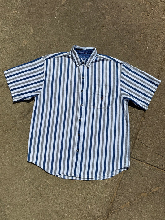 Vintage 1990s Coliseum Jeans Co. Striped Short Sleeve Button-Down Shirt | XL