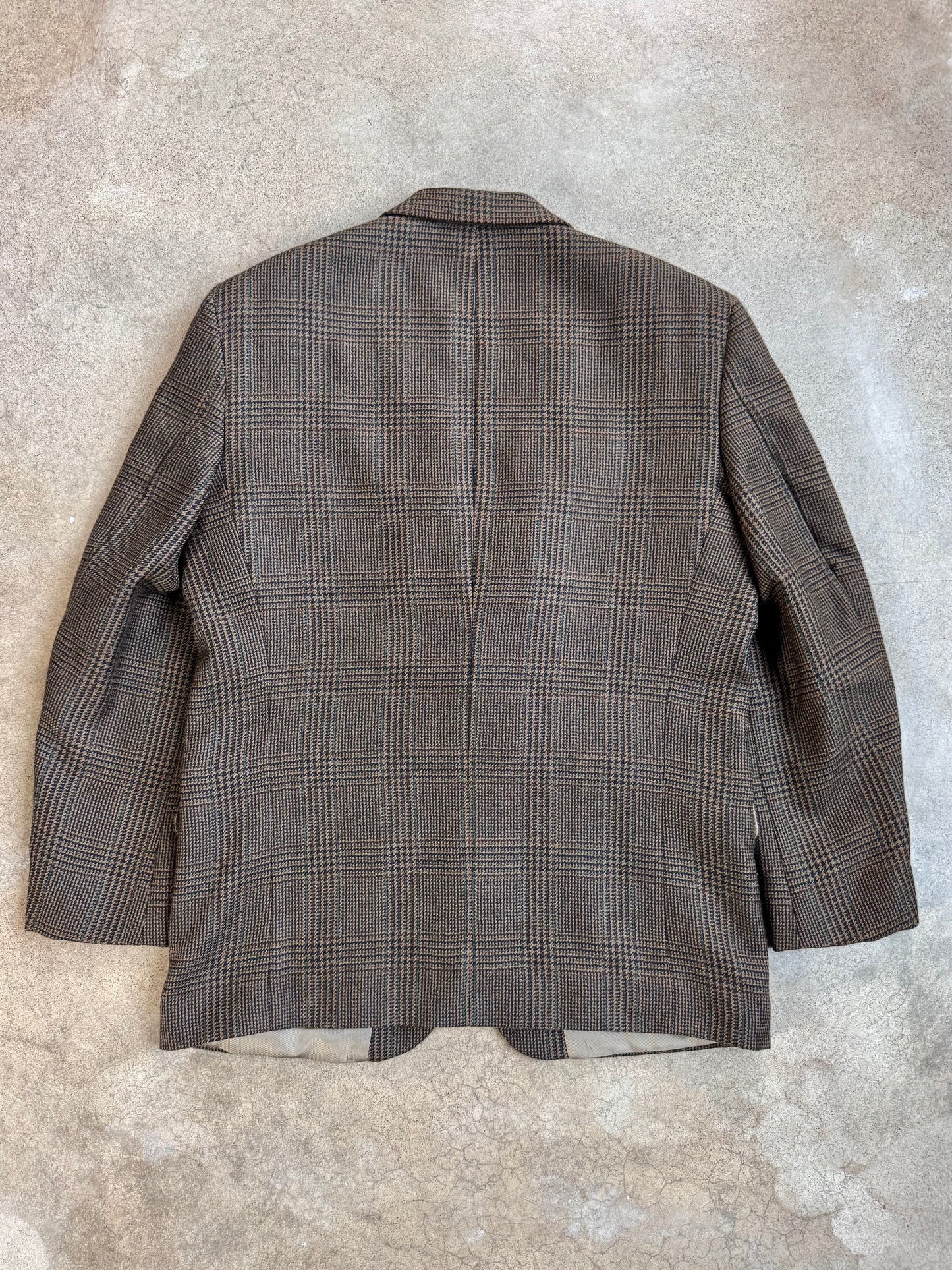 Vintage 1980s Oscar de la Renta Wool Glen Plaid Suit Jacket | 42R