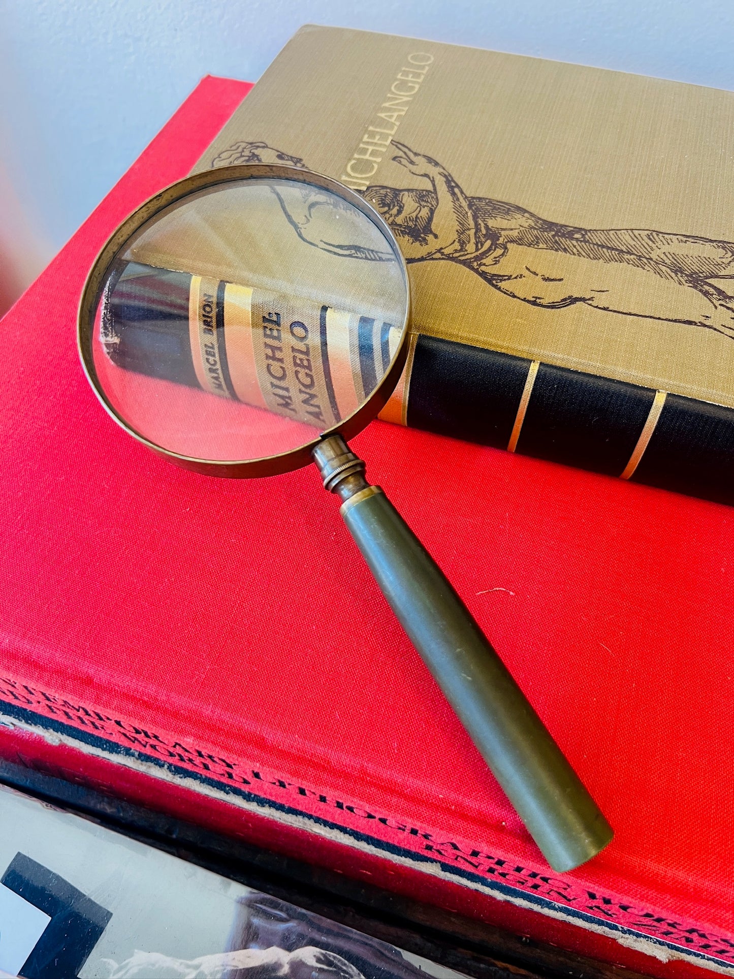 Vintage Brass Magnifying Glass