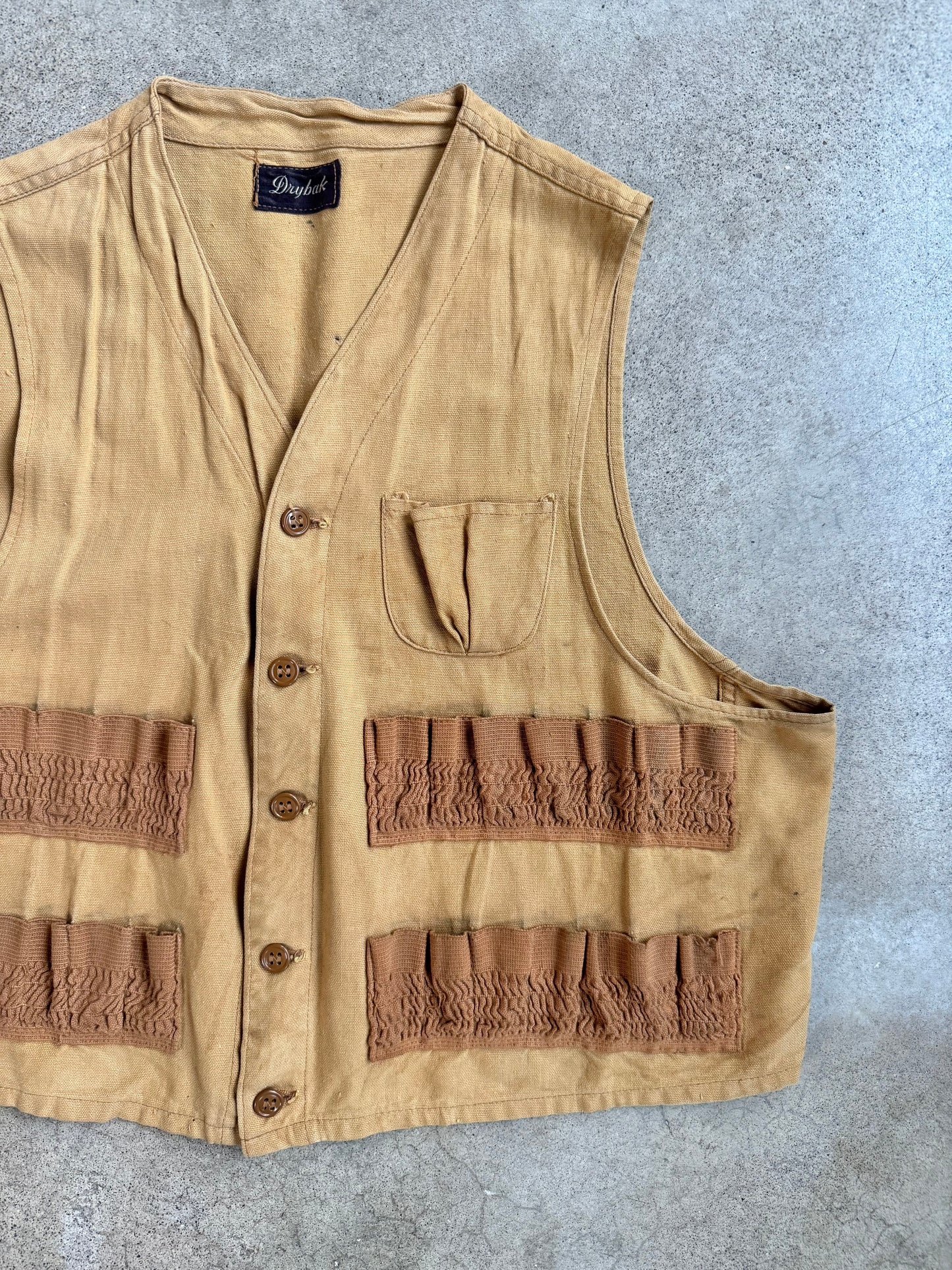 Vintage 1950s Drybak Canvas Hunting Vest | Medium