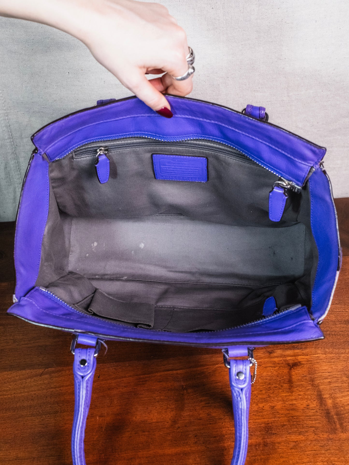 Coach Purple Leather Legacy Candace Carryall Bag