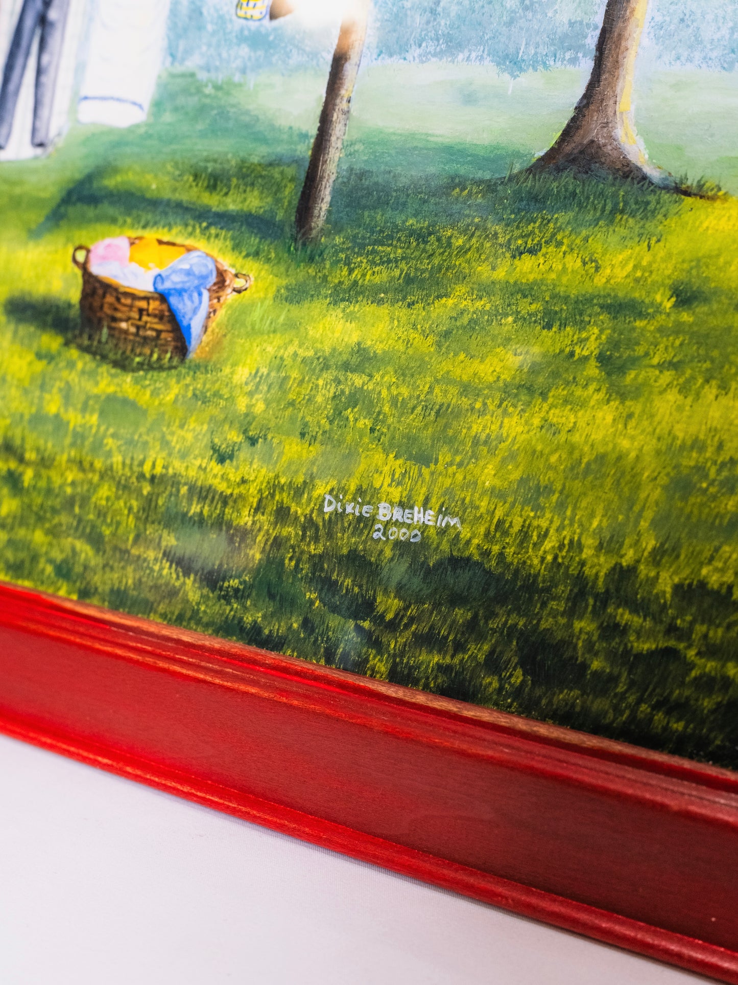 Framed & Signed "Backyard Visions" Mixed Media Watercolor Painting