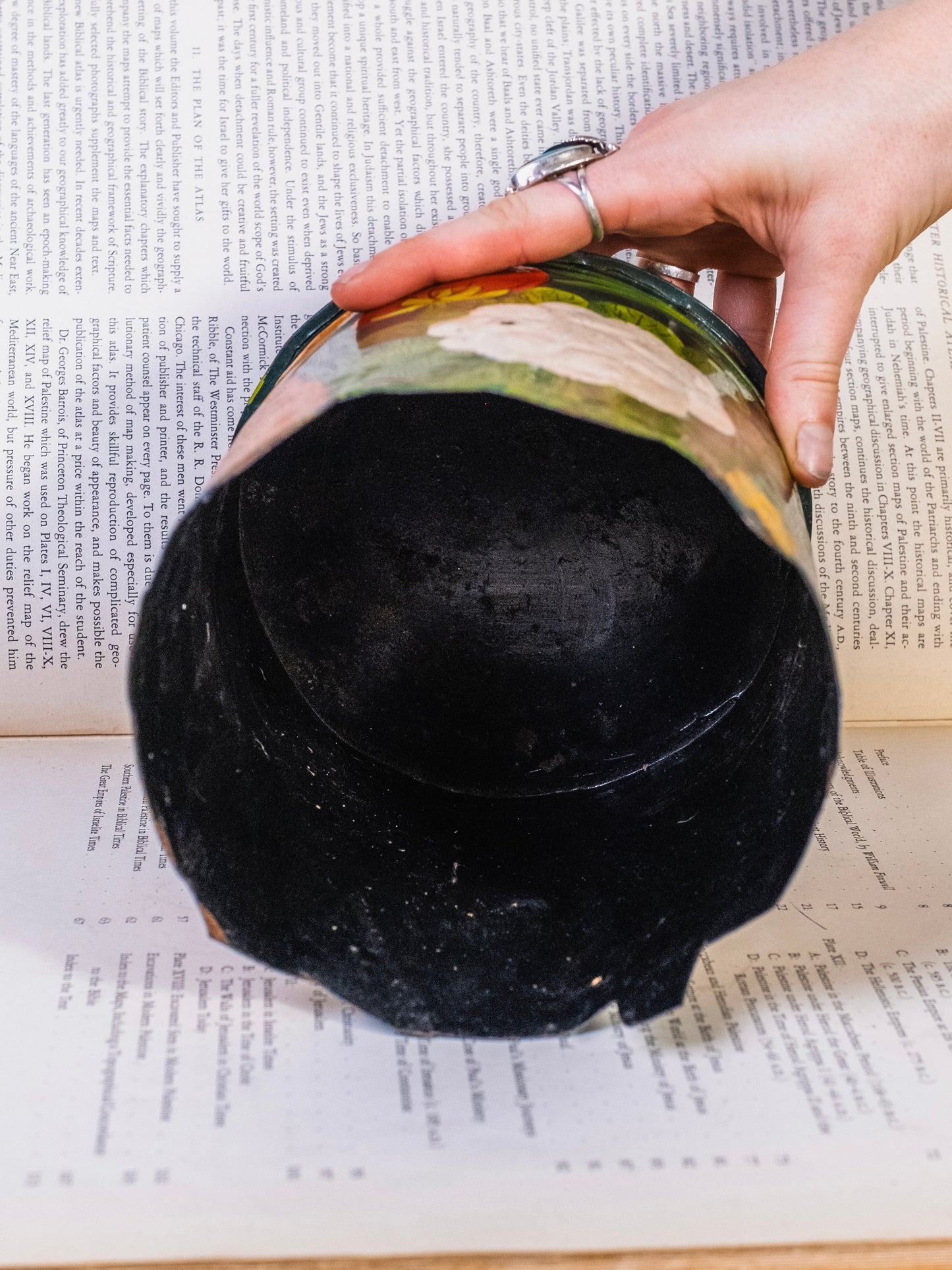 Vintage Hand-Painted Vegetable Toleware Cachepot Planter