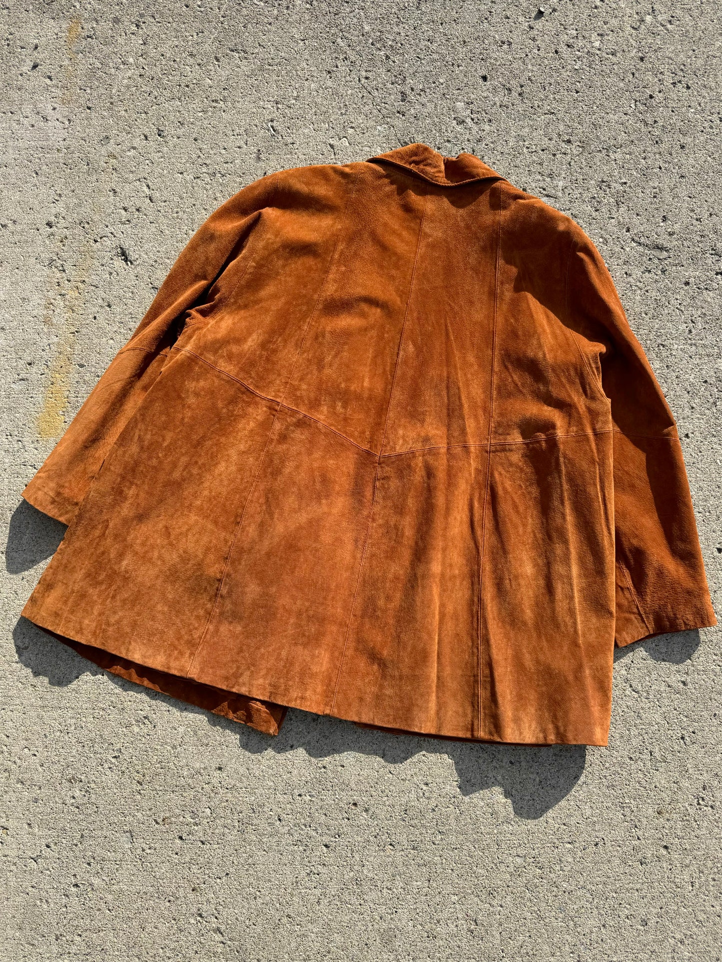 Vintage 1980s Atlantic Beach Leather Burnt Orange Suede Jacket | XXL