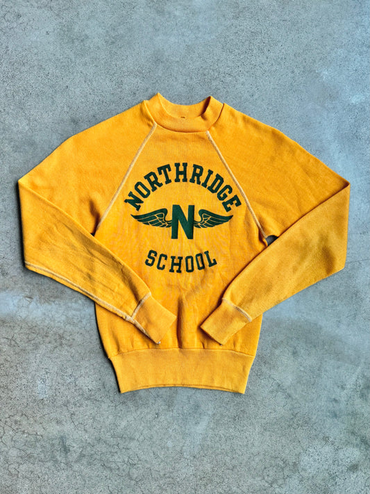 Vintage 1980s Northridge School Raglan Sweatshirt | Youth S/M
