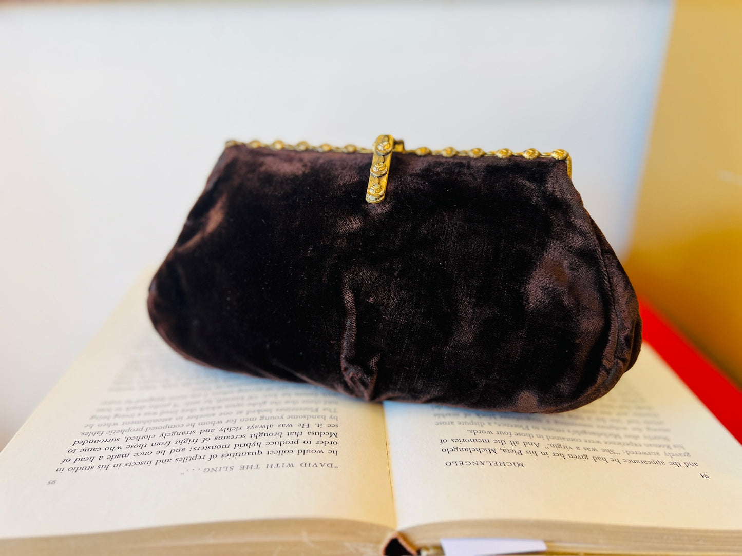 Vintage 1920s NRA Code Authority Brown Velvet Clutch