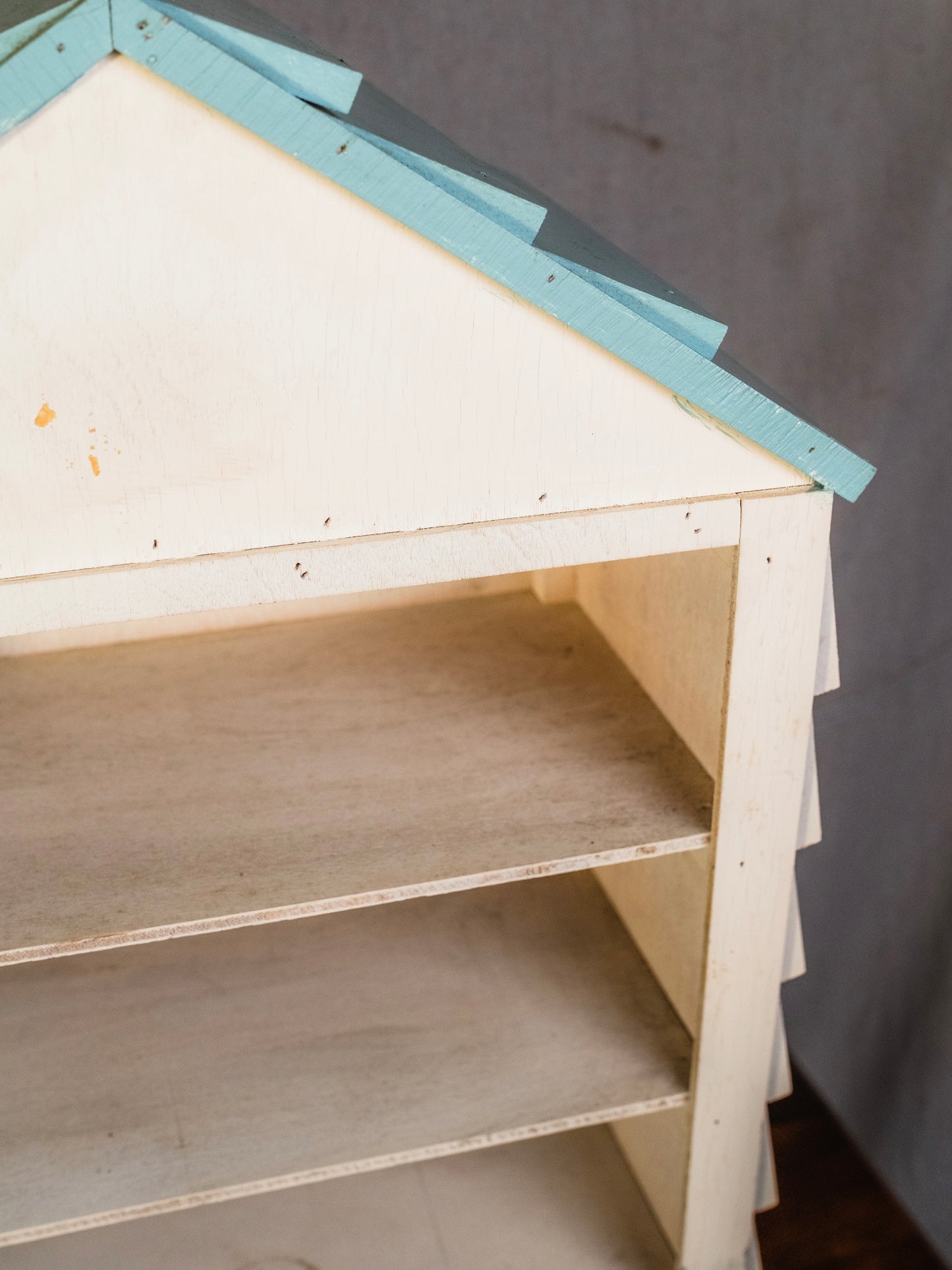 Vintage Wood Painted "Little Cottage" 4-Tier Shelf
