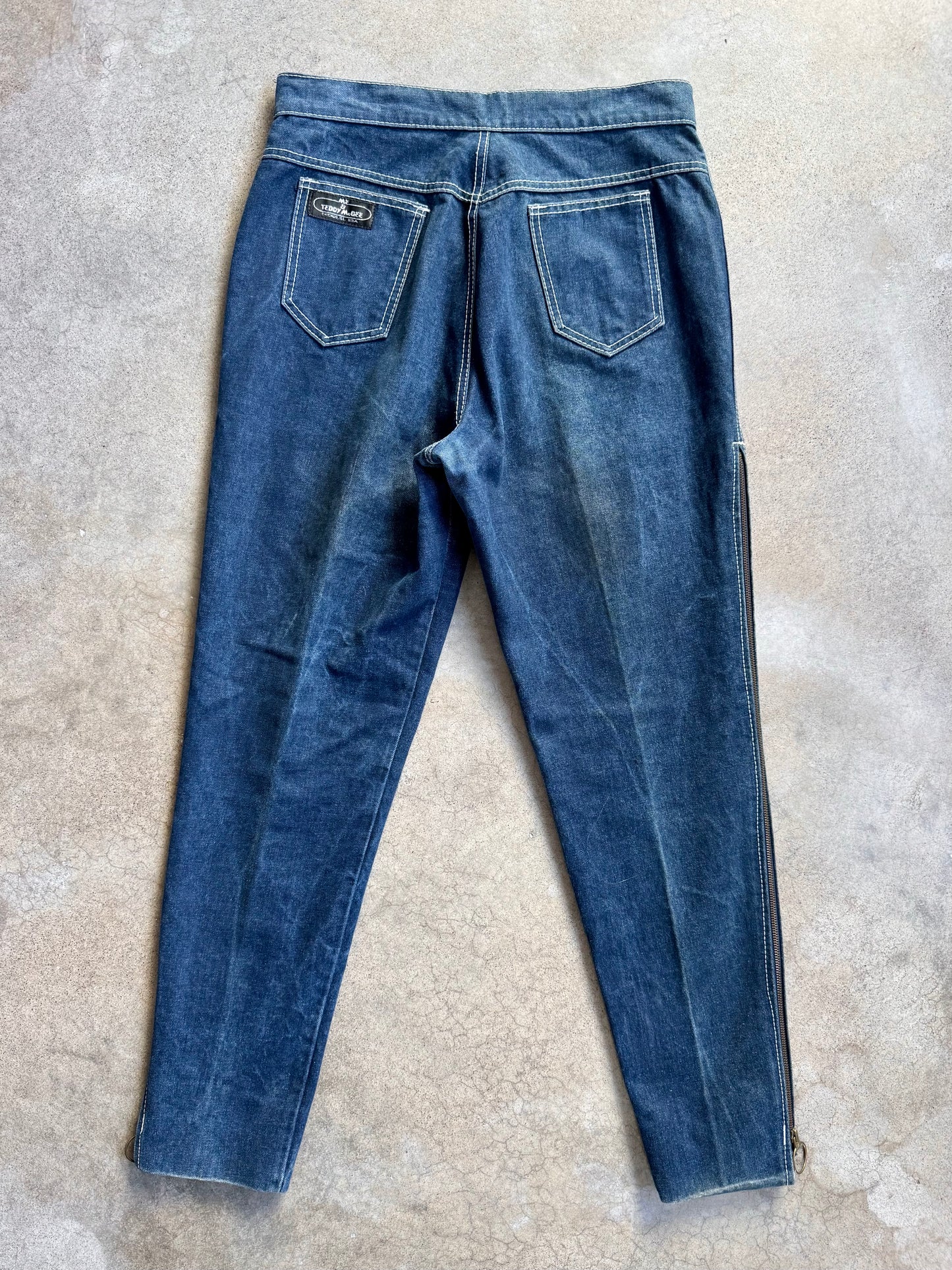 Vintage 1970s Me & Teddy McGee High-Waisted Zip-Up Side Jeans | Waist 32”